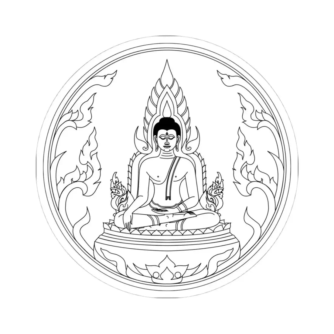 Seal of Phitsanulok Province without the name of province (Thailand) STICKER Vinyl Kiss-Cut Decal 4 Inch White - The Sticker Space