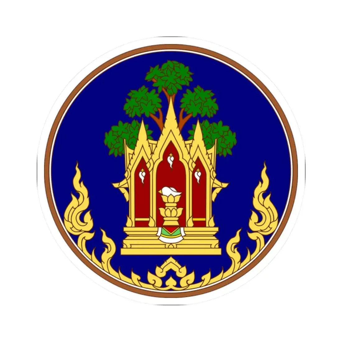 Seal of Phra Nakhon Si Ayutthaya Province color version Thai Fine Art Department (Thailand) STICKER Vinyl Kiss-Cut Decal 2 Inch White - The Sticker Space