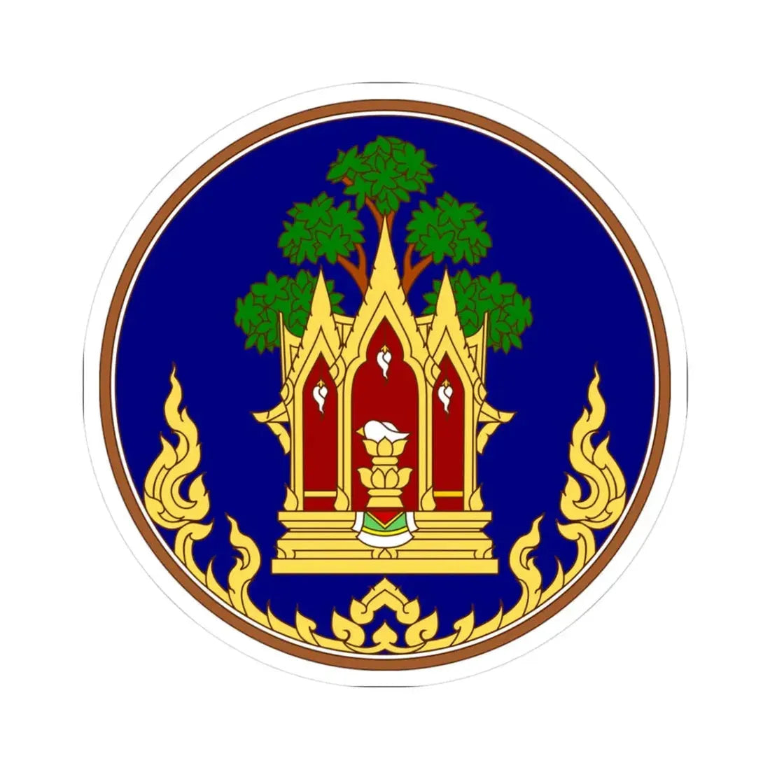 Seal of Phra Nakhon Si Ayutthaya Province color version Thai Fine Art Department (Thailand) STICKER Vinyl Kiss-Cut Decal 3 Inch White - The Sticker Space