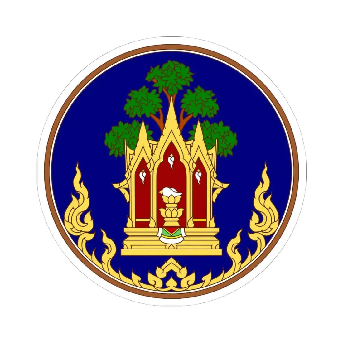 Seal of Phra Nakhon Si Ayutthaya Province color version Thai Fine Art Department (Thailand) STICKER Vinyl Kiss-Cut Decal 4 Inch White - The Sticker Space