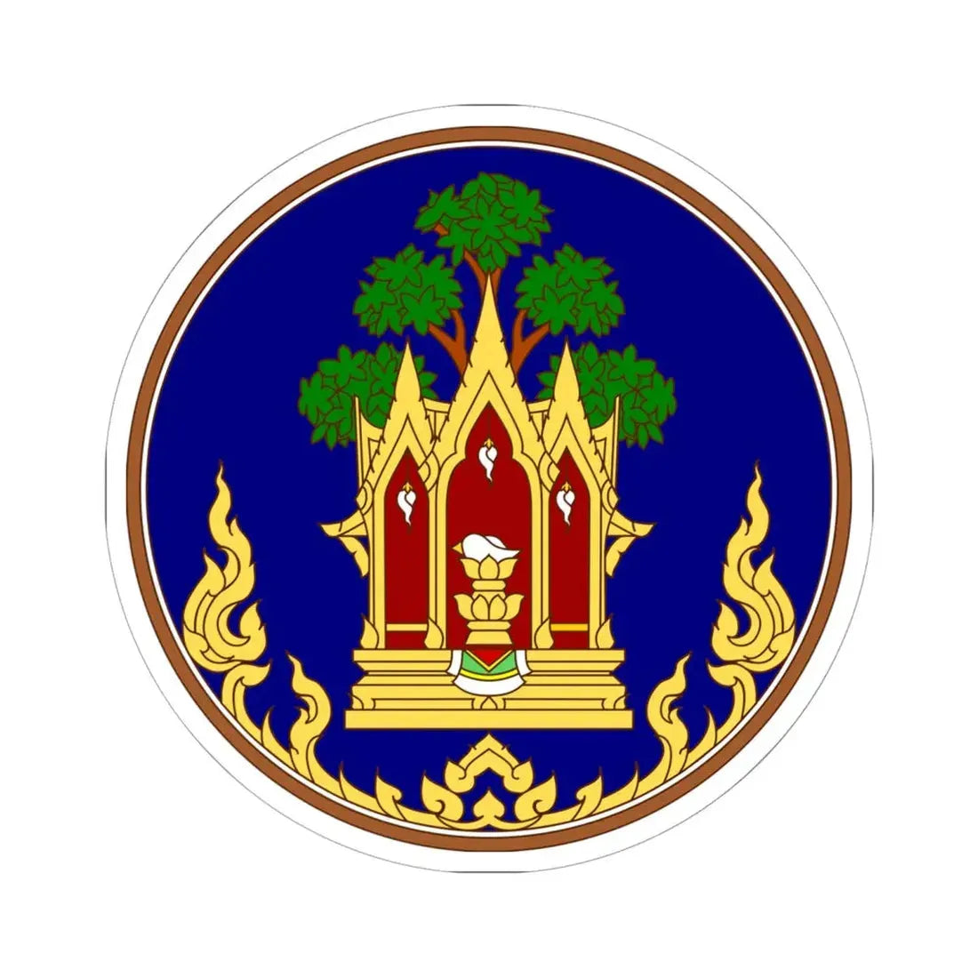 Seal of Phra Nakhon Si Ayutthaya Province color version Thai Fine Art Department (Thailand) STICKER Vinyl Kiss-Cut Decal 6 Inch White - The Sticker Space