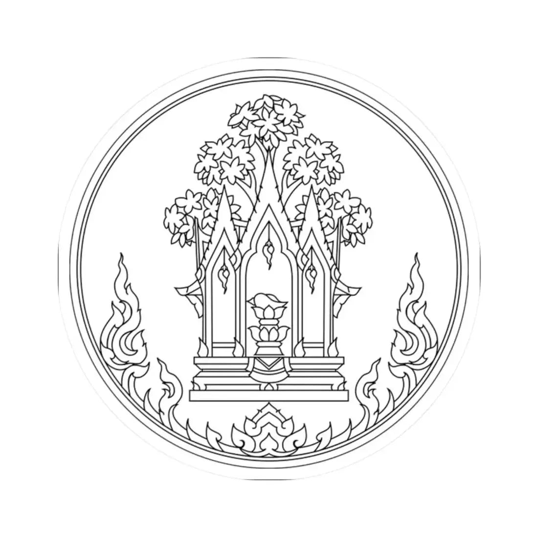 Seal of Phra Nakhon Si Ayutthaya Province (Thailand) STICKER Vinyl Kiss-Cut Decal 2 Inch White - The Sticker Space