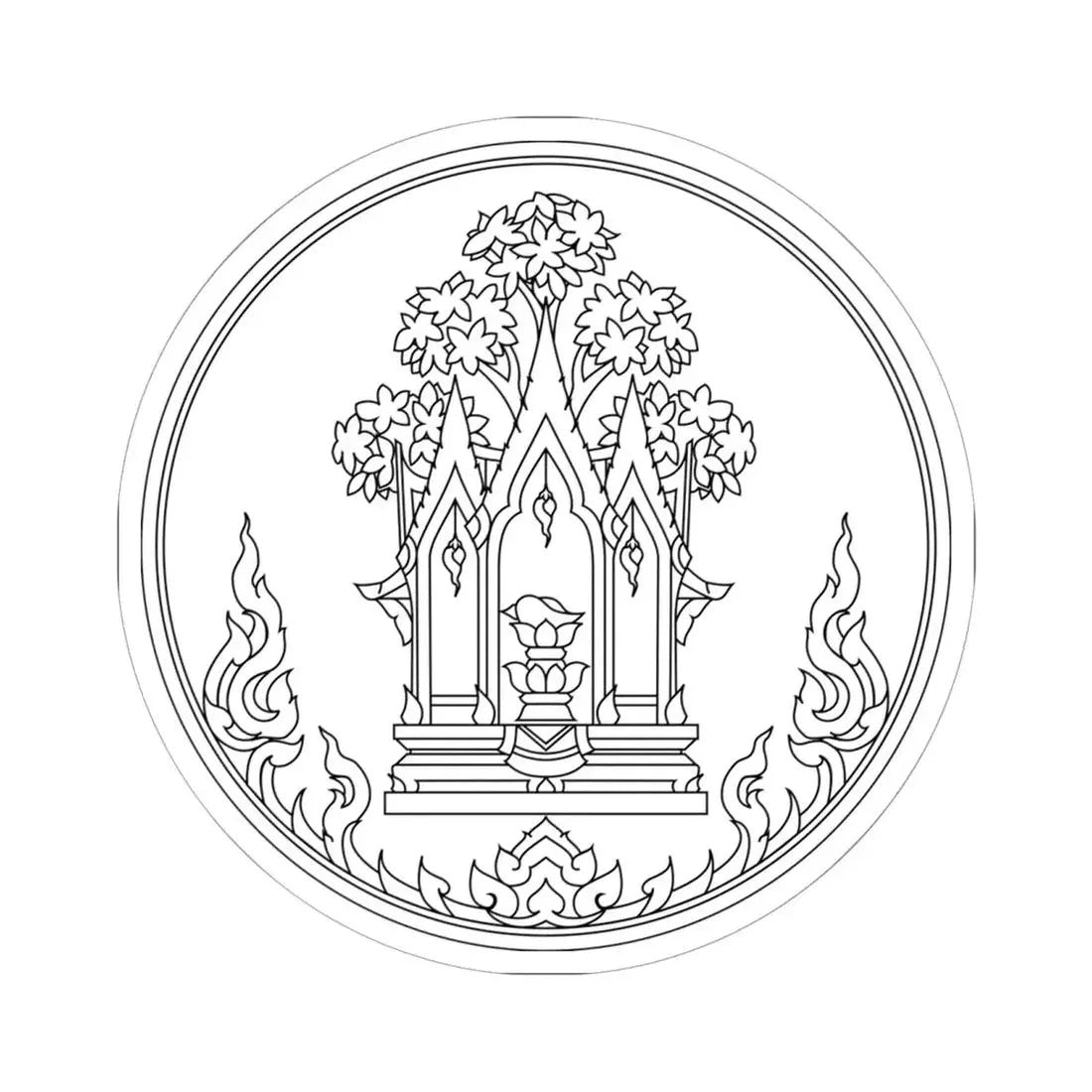 Seal of Phra Nakhon Si Ayutthaya Province (Thailand) STICKER Vinyl Kiss-Cut Decal 6 Inch White - The Sticker Space