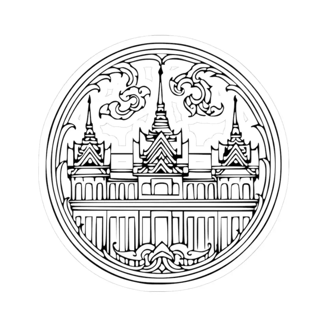 Seal of Phra Nakhon (Thailand) STICKER Vinyl Kiss-Cut Decal 3 Inch White - The Sticker Space