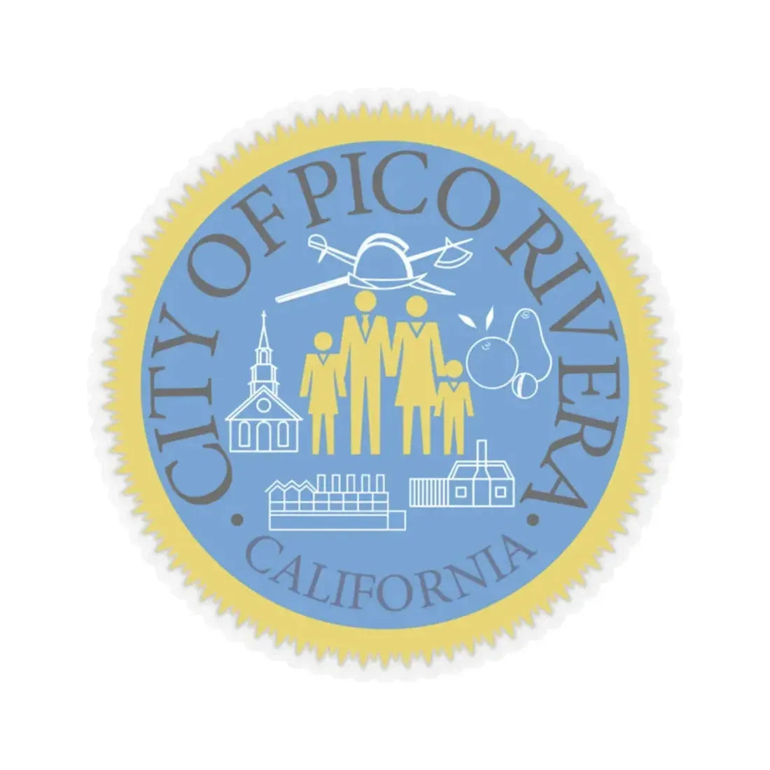 Seal of Pico Rivera California (United States) STICKER Vinyl Kiss-Cut Decal 2 Inch Transparent - The Sticker Space