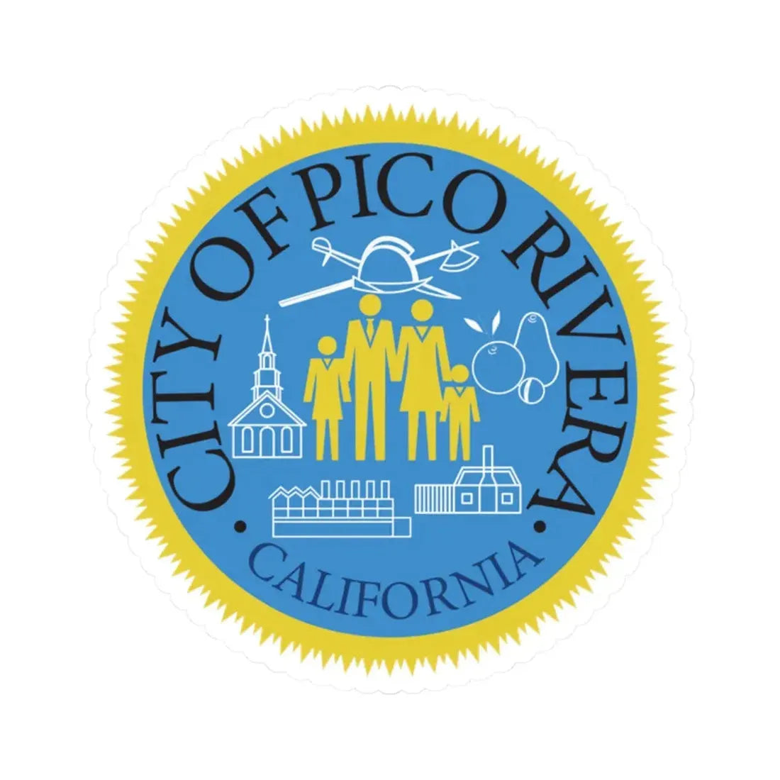 Seal of Pico Rivera California (United States) STICKER Vinyl Kiss-Cut Decal 2 Inch White - The Sticker Space