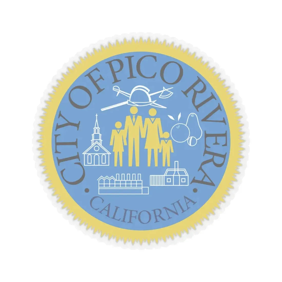 Seal of Pico Rivera California (United States) STICKER Vinyl Kiss-Cut Decal 4 Inch Transparent - The Sticker Space