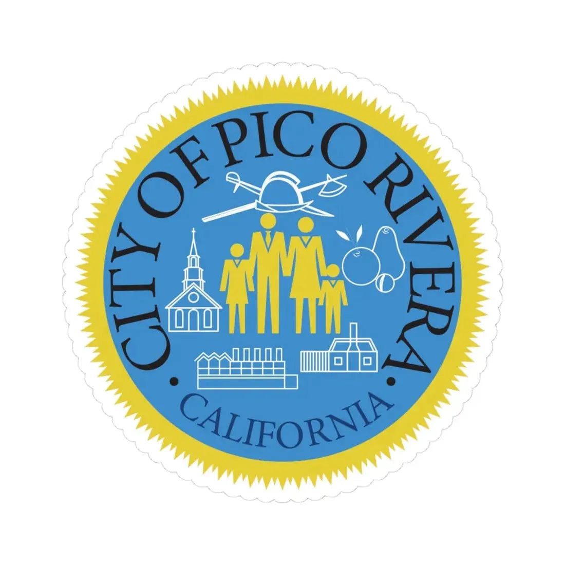 Seal of Pico Rivera California (United States) STICKER Vinyl Kiss-Cut Decal 6 Inch White - The Sticker Space