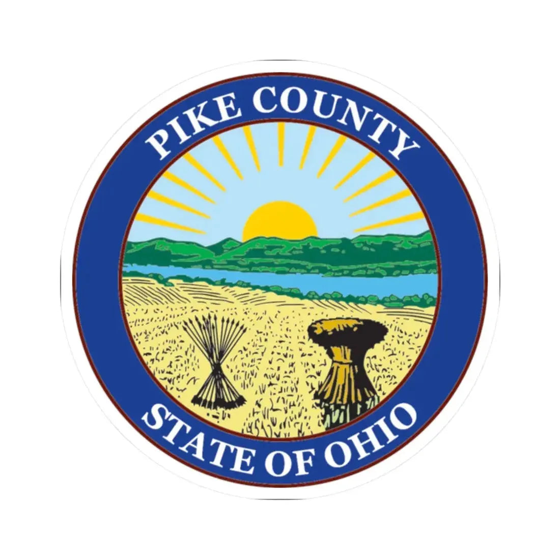 Seal of Pike County Ohio (United States) STICKER Vinyl Kiss-Cut Decal 2 Inch White - The Sticker Space