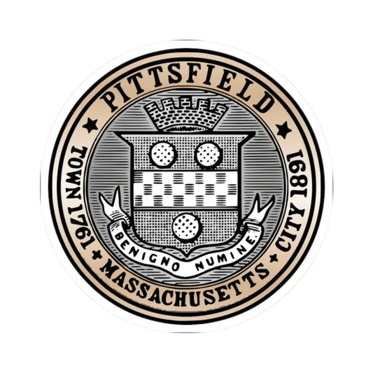 Seal of Pittsfield Massachusetts - STICKER Vinyl Kiss-Cut Decal 2 Inch White - The Sticker Space