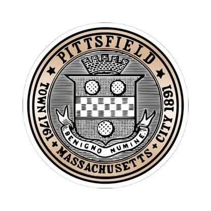 Seal of Pittsfield Massachusetts - STICKER Vinyl Kiss-Cut Decal 4 Inch White - The Sticker Space