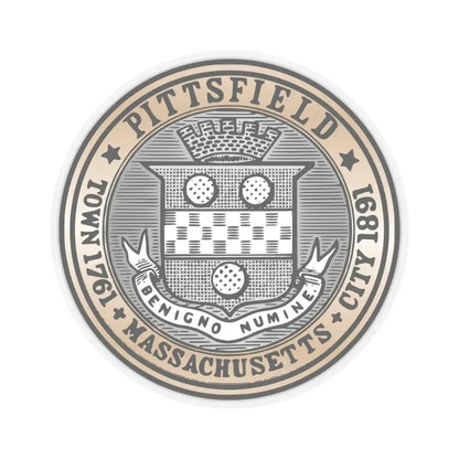 Seal of Pittsfield Massachusetts - STICKER Vinyl Kiss-Cut Decal 6 Inch Transparent - The Sticker Space