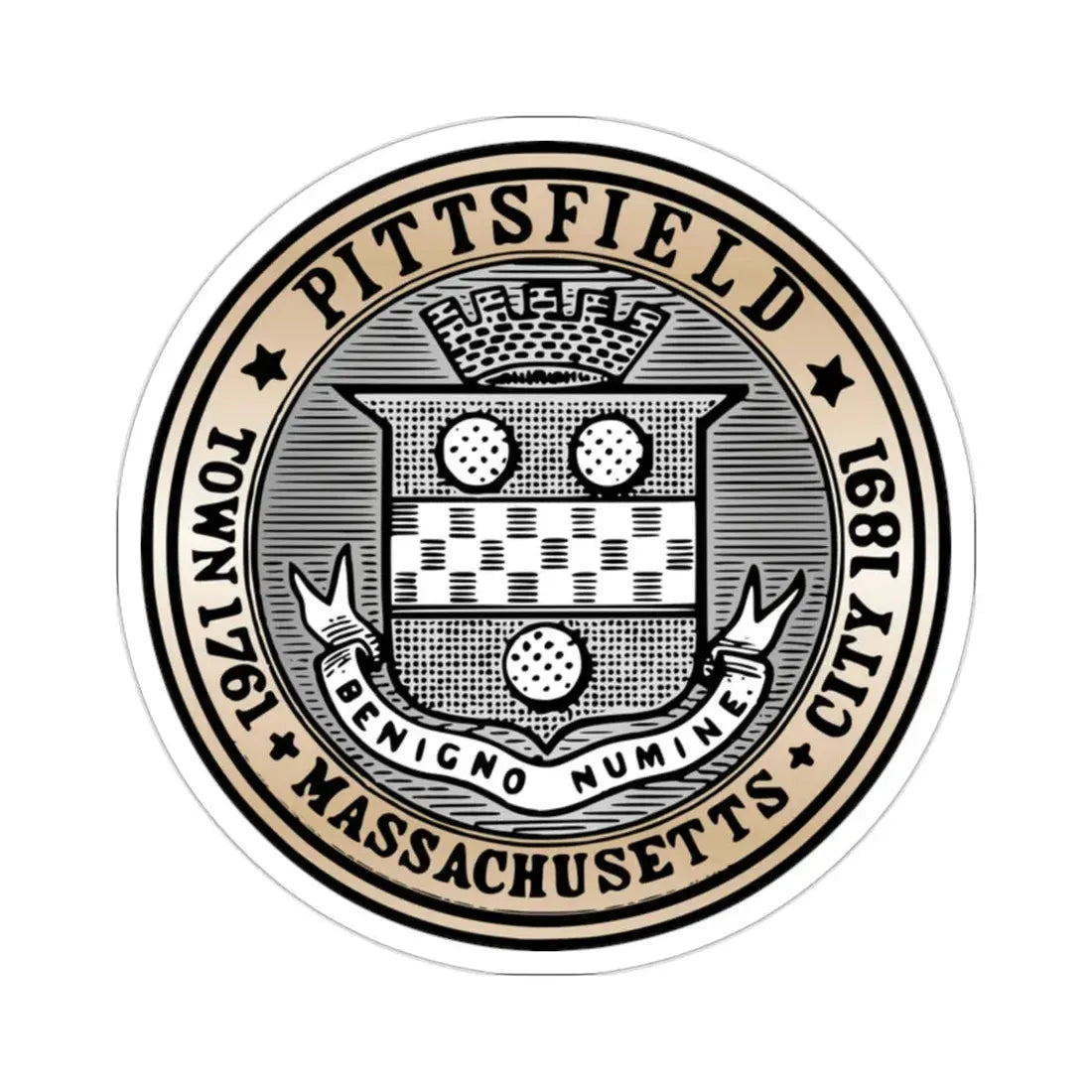 Seal of Pittsfield Massachusetts USA STICKER Vinyl Die-Cut Decal 2 Inch - The Sticker Space