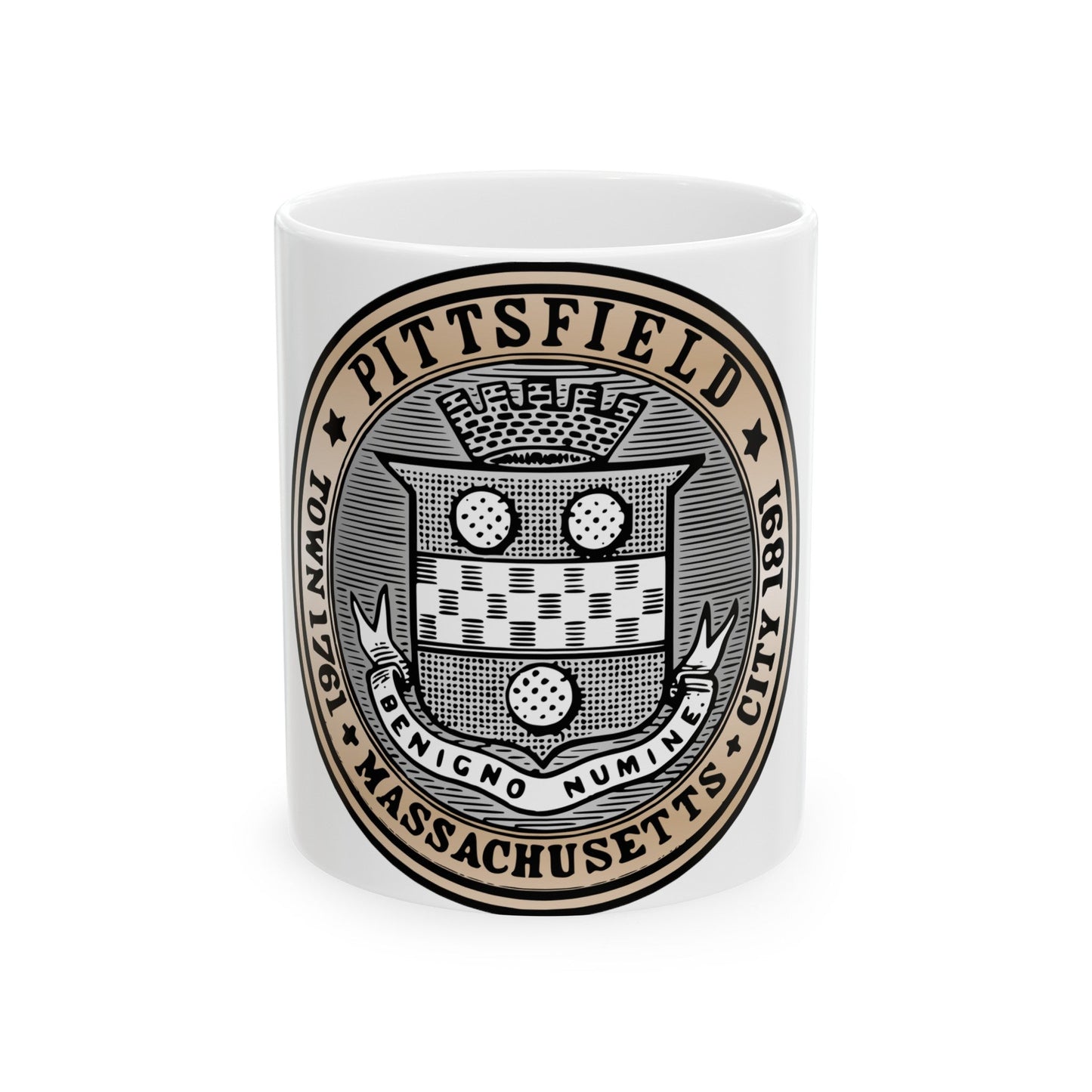 Seal of Pittsfield Massachusetts - White Coffee Mug-11oz-The Sticker Space