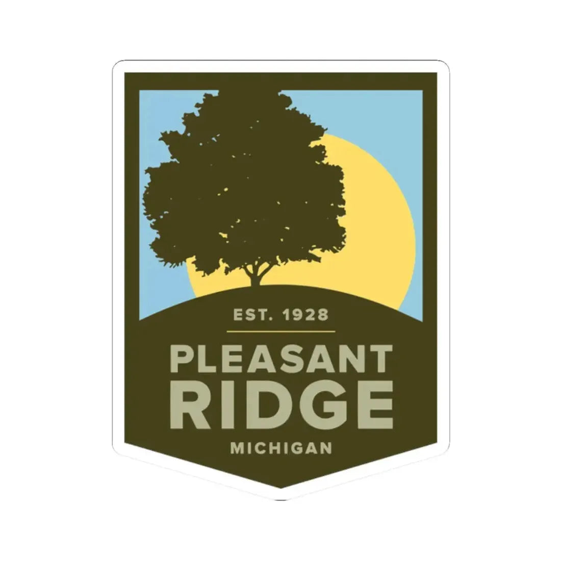 Seal of Pleasant Ridge Michigan (United States) STICKER Vinyl Kiss-Cut Decal 2 Inch White - The Sticker Space