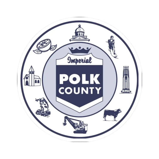 Seal of Polk County Florida (United States) STICKER Vinyl Kiss-Cut Decal 2 Inch White - The Sticker Space