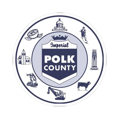 Seal of Polk County Florida (United States) STICKER Vinyl Kiss-Cut Decal 3 Inch White - The Sticker Space