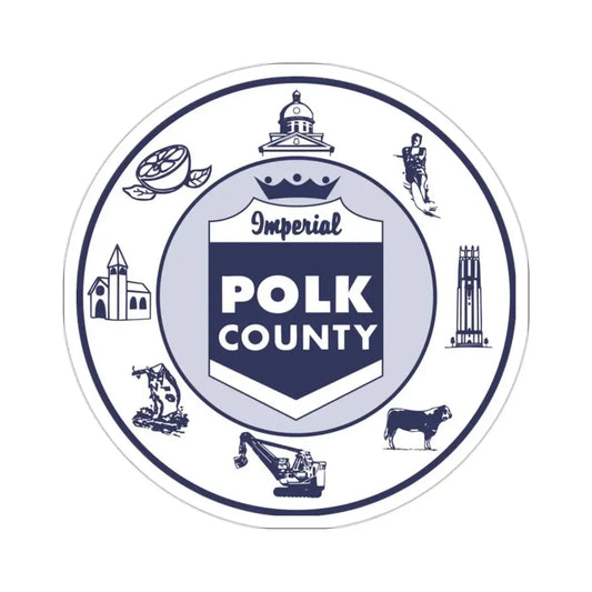 Seal of Polk County, Florida USA STICKER Vinyl Die-Cut Decal 2 Inch - The Sticker Space