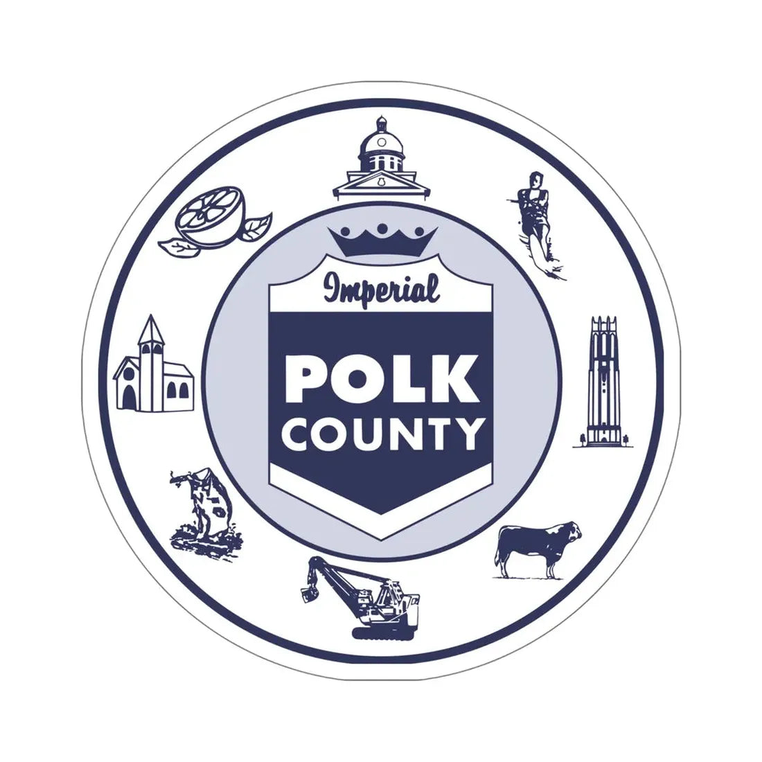 Seal of Polk County, Florida USA STICKER Vinyl Die-Cut Decal 6 Inch - The Sticker Space
