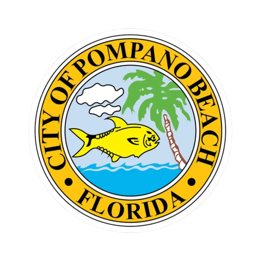 Seal of Pompano Beach Florida (United States) STICKER Vinyl Kiss-Cut Decal 2 Inch White - The Sticker Space