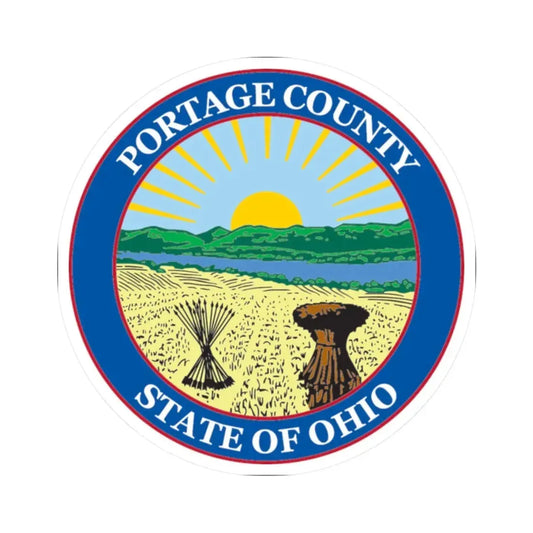 Seal of Portage County Ohio (United States) STICKER Vinyl Kiss-Cut Decal 2 Inch White - The Sticker Space