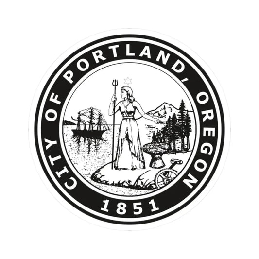 Seal of Portland Oregon - STICKER Vinyl Kiss-Cut Decal 2 Inch White - The Sticker Space