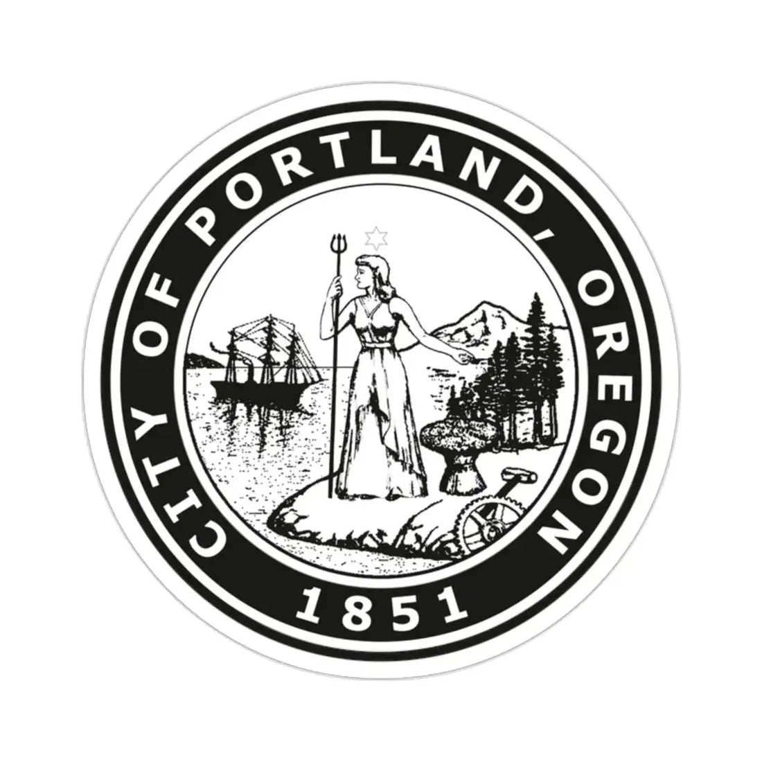 Seal of Portland Oregon USA STICKER Vinyl Die-Cut Decal 2 Inch - The Sticker Space