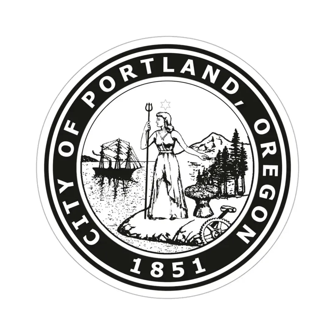 Seal of Portland Oregon USA STICKER Vinyl Die-Cut Decal 3 Inch - The Sticker Space