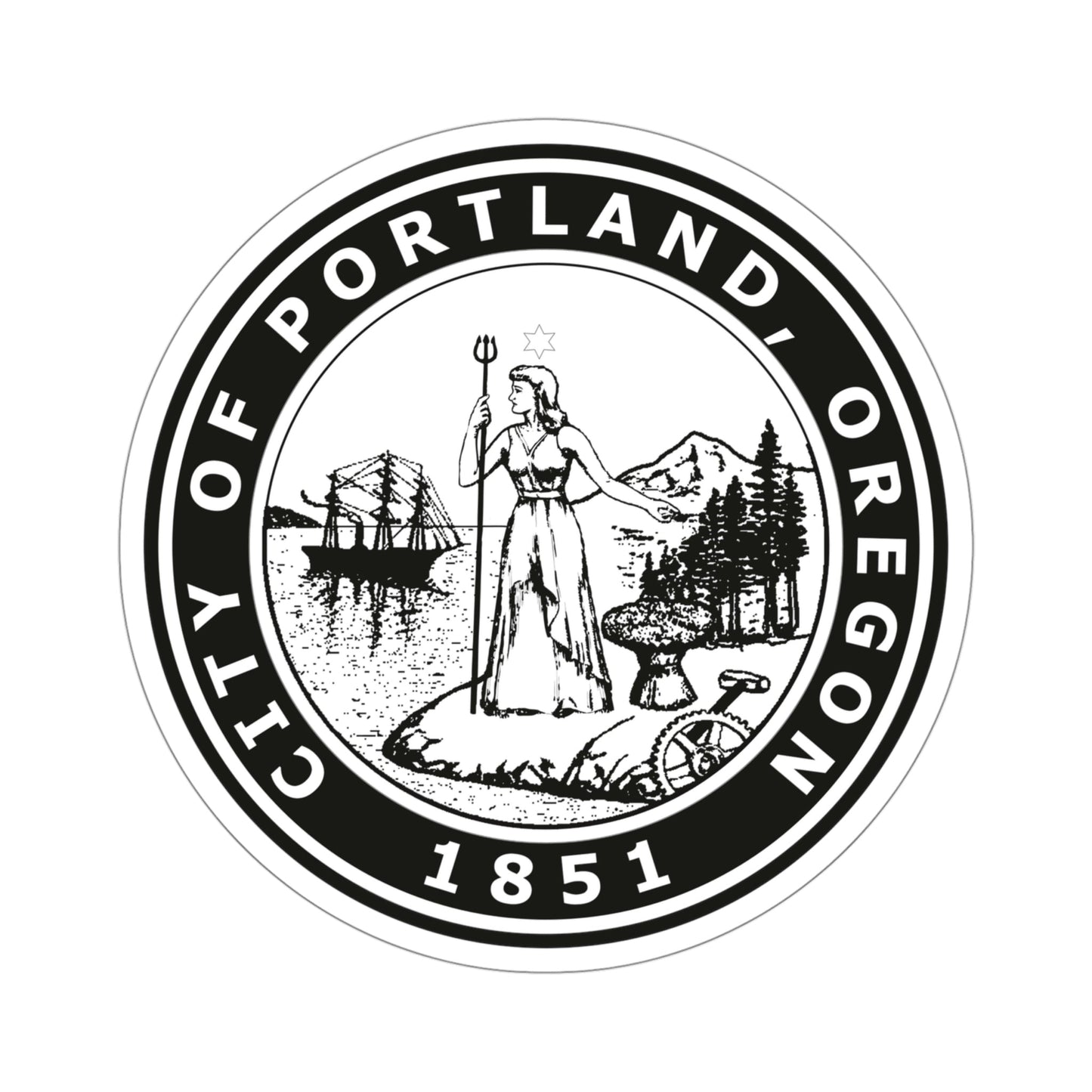 Seal of Portland Oregon USA STICKER Vinyl Die-Cut Decal-4 Inch-The Sticker Space