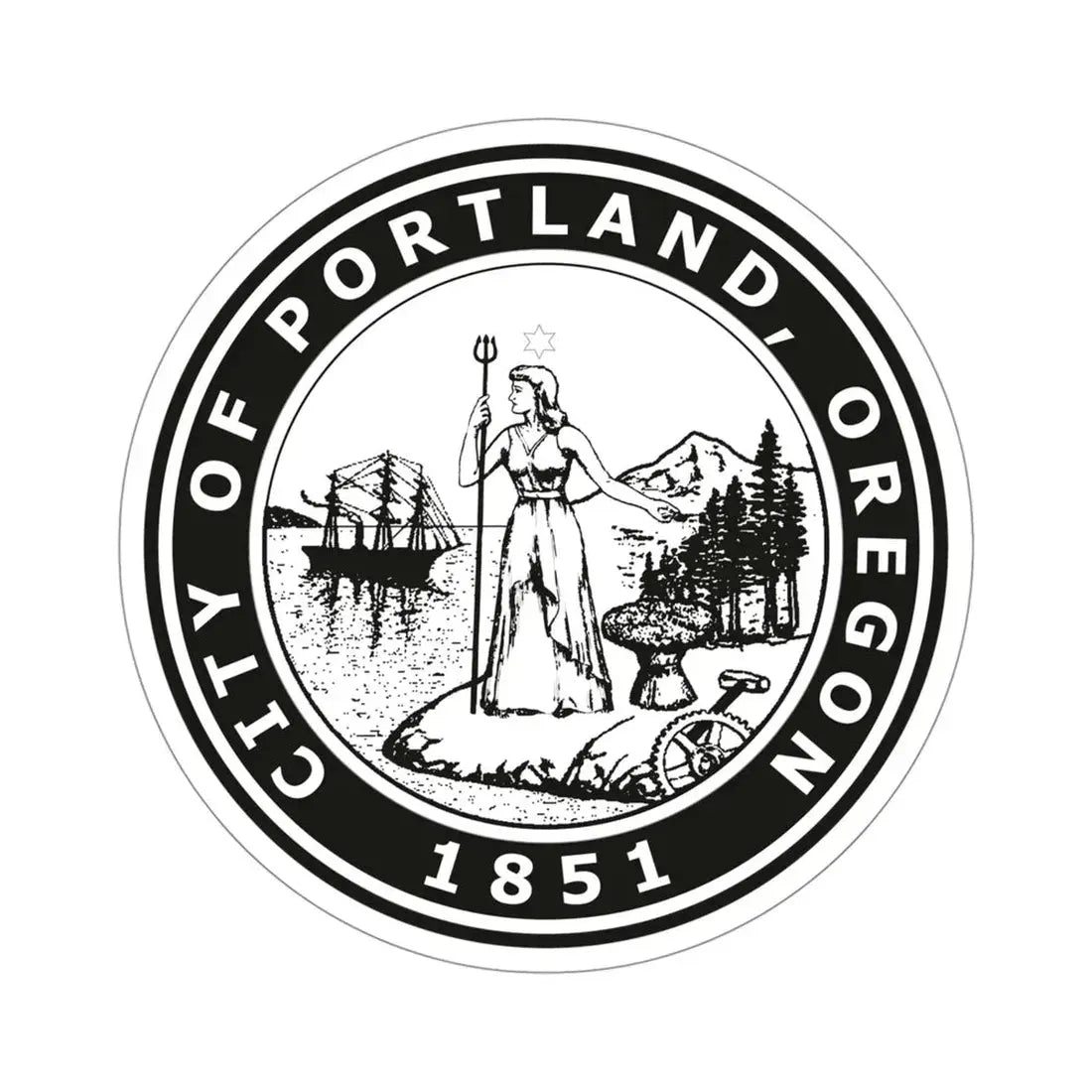 Seal of Portland Oregon USA STICKER Vinyl Die-Cut Decal 4 Inch - The Sticker Space