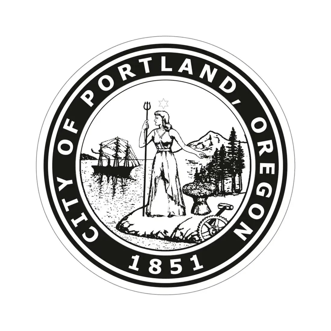 Seal of Portland Oregon USA STICKER Vinyl Die-Cut Decal 5 Inch - The Sticker Space