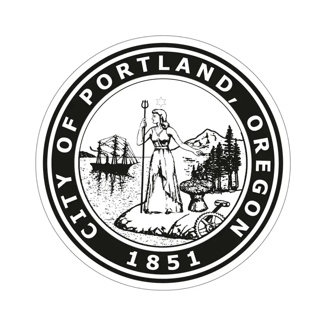 Seal of Portland Oregon USA STICKER Vinyl Die-Cut Decal 6 Inch - The Sticker Space