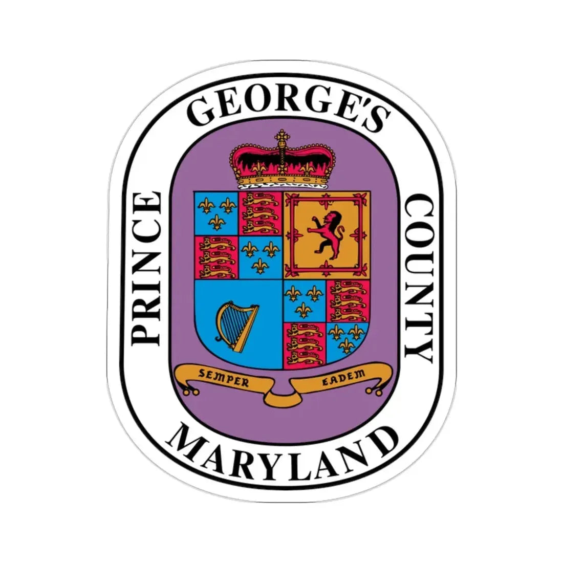 Seal of Prince George's County, Maryland USA STICKER Vinyl Die-Cut Decal 2 Inch - The Sticker Space