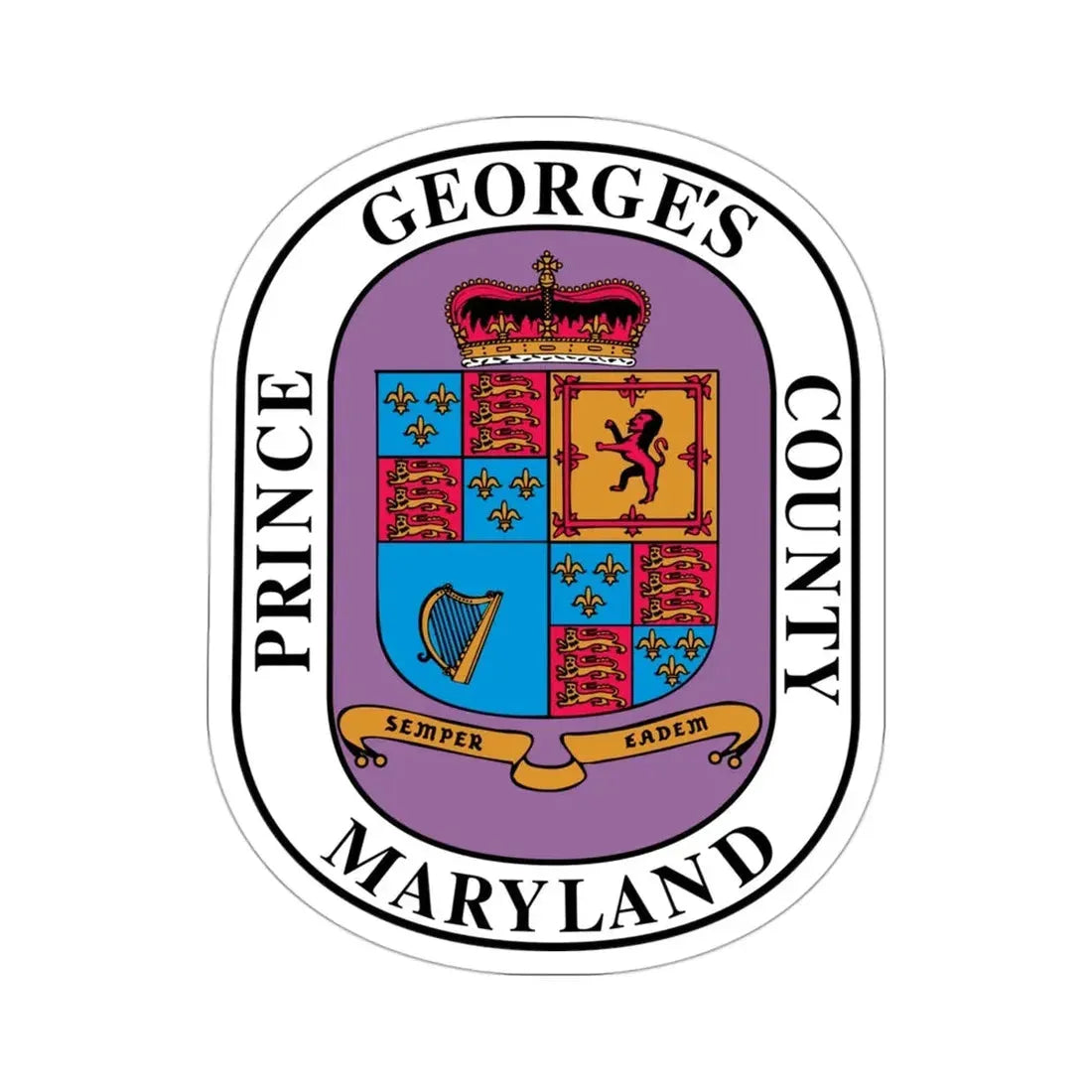 Seal of Prince George's County, Maryland USA STICKER Vinyl Die-Cut Decal 3 Inch - The Sticker Space