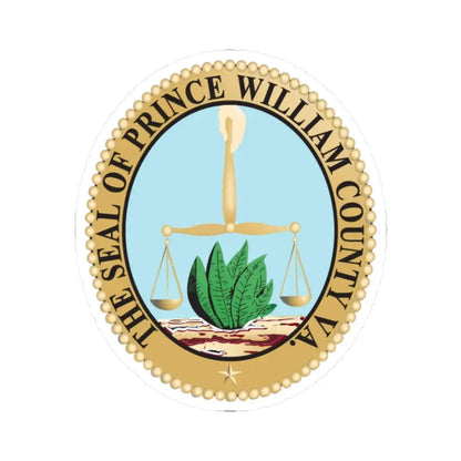 Seal of Prince William County Virginia (United States) STICKER Vinyl Kiss-Cut Decal 2 Inch White - The Sticker Space