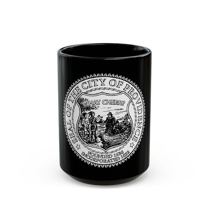 Seal of Providence Rhode Island - Black Coffee Mug-15oz-The Sticker Space