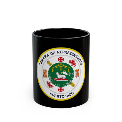 Seal of Puerto Rico House of Representatives - Black Coffee Mug-11oz-The Sticker Space