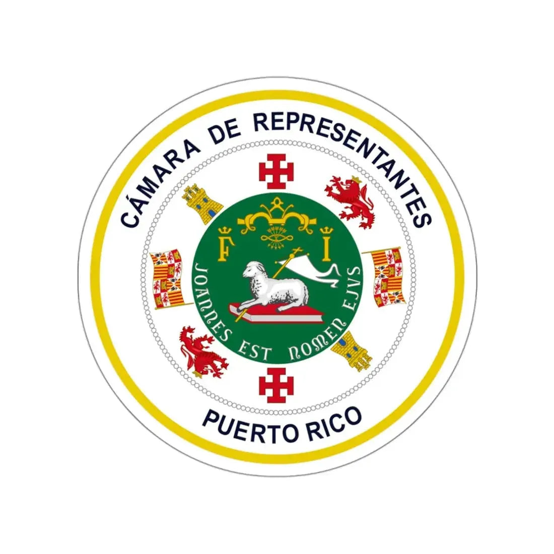 Seal of Puerto Rico House of Representatives STICKER Vinyl Die-Cut Decal 3 Inch - The Sticker Space