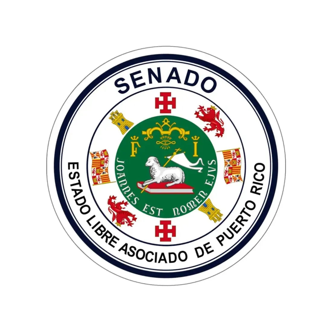 Seal of Puerto Rico Senate STICKER Vinyl Die-Cut Decal 5 Inch - The Sticker Space