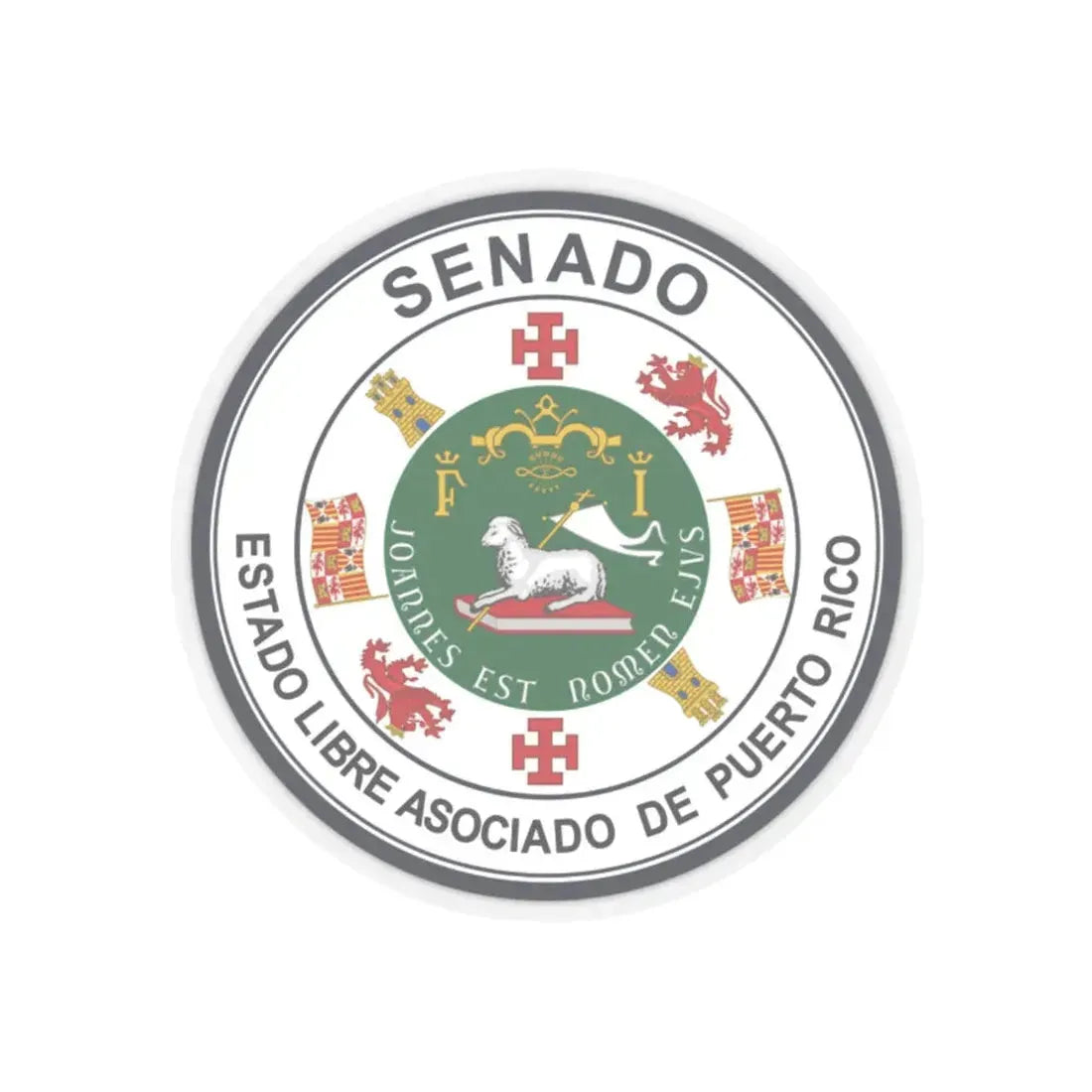 Seal of Puerto Rico Senate - STICKER Vinyl Kiss-Cut Decal 2 Inch Transparent - The Sticker Space