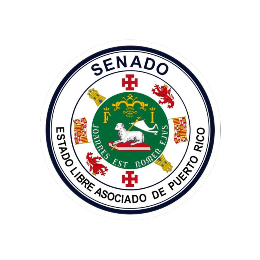 Seal of Puerto Rico Senate - STICKER Vinyl Kiss-Cut Decal 2 Inch White - The Sticker Space