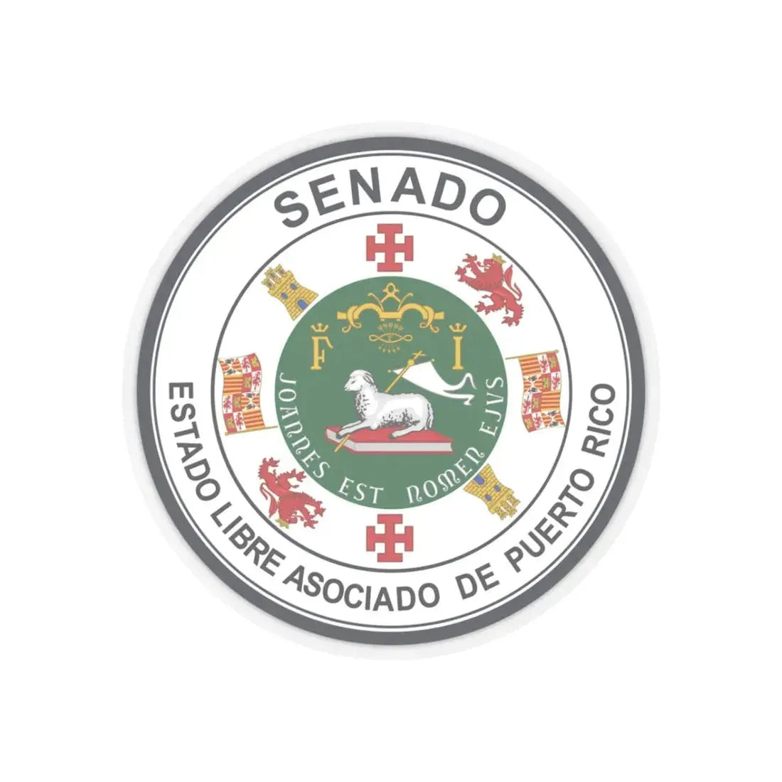 Seal of Puerto Rico Senate - STICKER Vinyl Kiss-Cut Decal 3 Inch Transparent - The Sticker Space