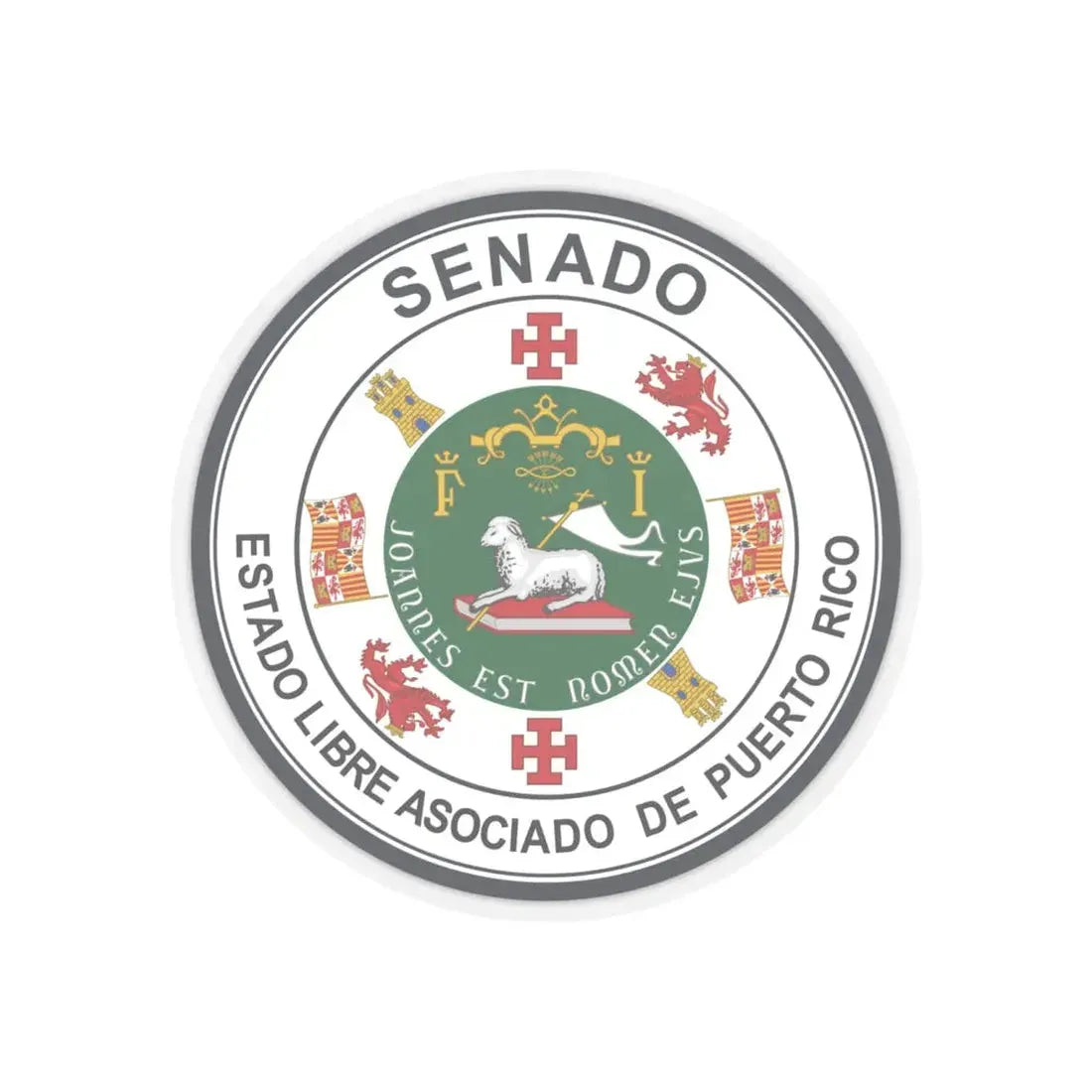 Seal of Puerto Rico Senate - STICKER Vinyl Kiss-Cut Decal 6 Inch Transparent - The Sticker Space