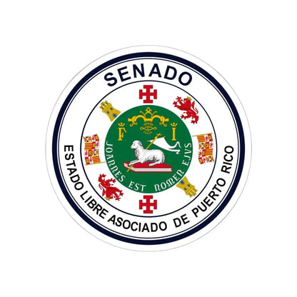 Seal of Puerto Rico Senate - STICKER Vinyl Kiss-Cut Decal 6 Inch White - The Sticker Space