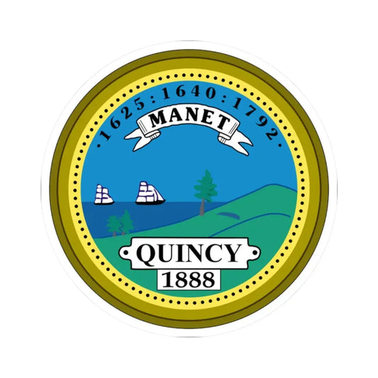 Seal of Quincy Massachusetts (United States) STICKER Vinyl Kiss-Cut Decal 2 Inch White - The Sticker Space