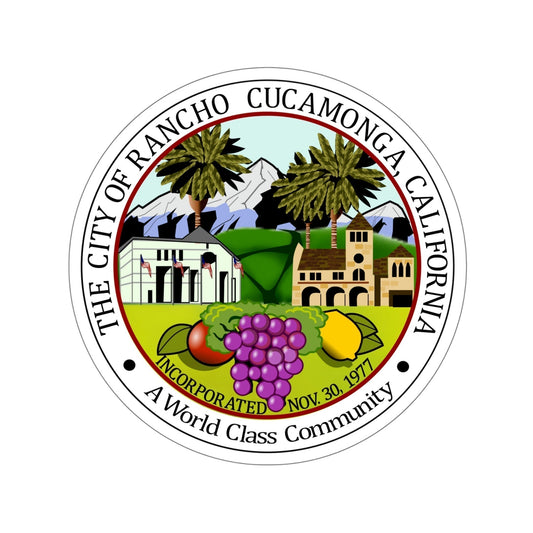 Seal of Rancho Cucamonga California USA STICKER Vinyl Die-Cut Decal-6 Inch-The Sticker Space