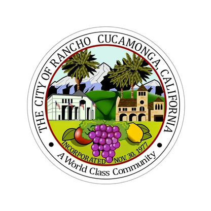 Seal of Rancho Cucamonga California USA STICKER Vinyl Die-Cut Decal 6 Inch - The Sticker Space