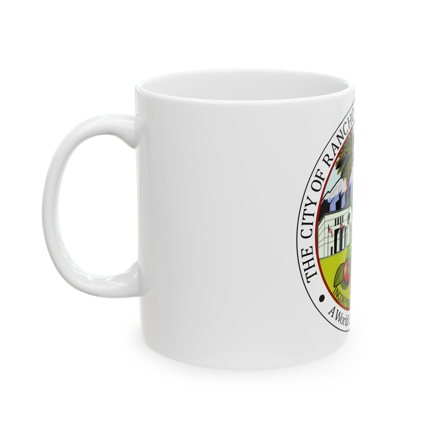 Seal of Rancho Cucamonga California - White Coffee Mug-The Sticker Space