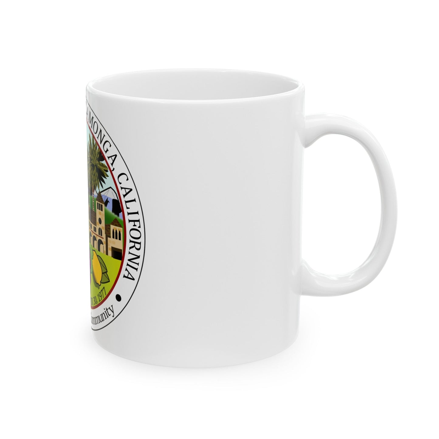 Seal of Rancho Cucamonga California - White Coffee Mug-The Sticker Space