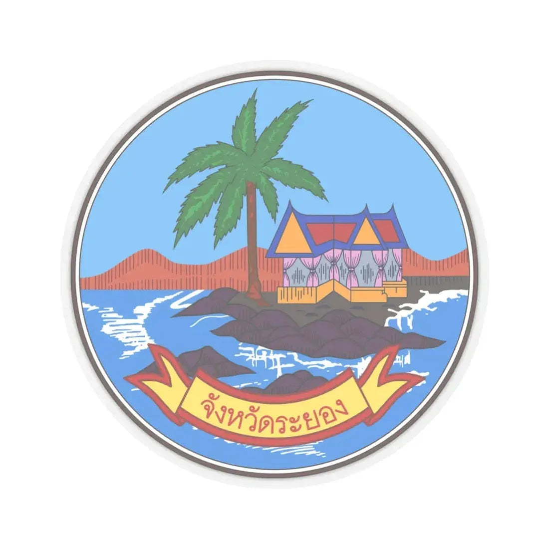Seal of Rayong (Thailand) STICKER Vinyl Kiss-Cut Decal 6 Inch Transparent - The Sticker Space